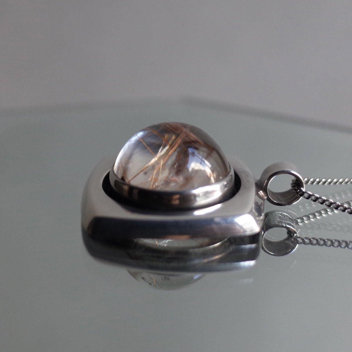 å˥å С 륯 ͥå쥹c.1973-74 Erik Granit Silver Rutilated Quartz Necklace