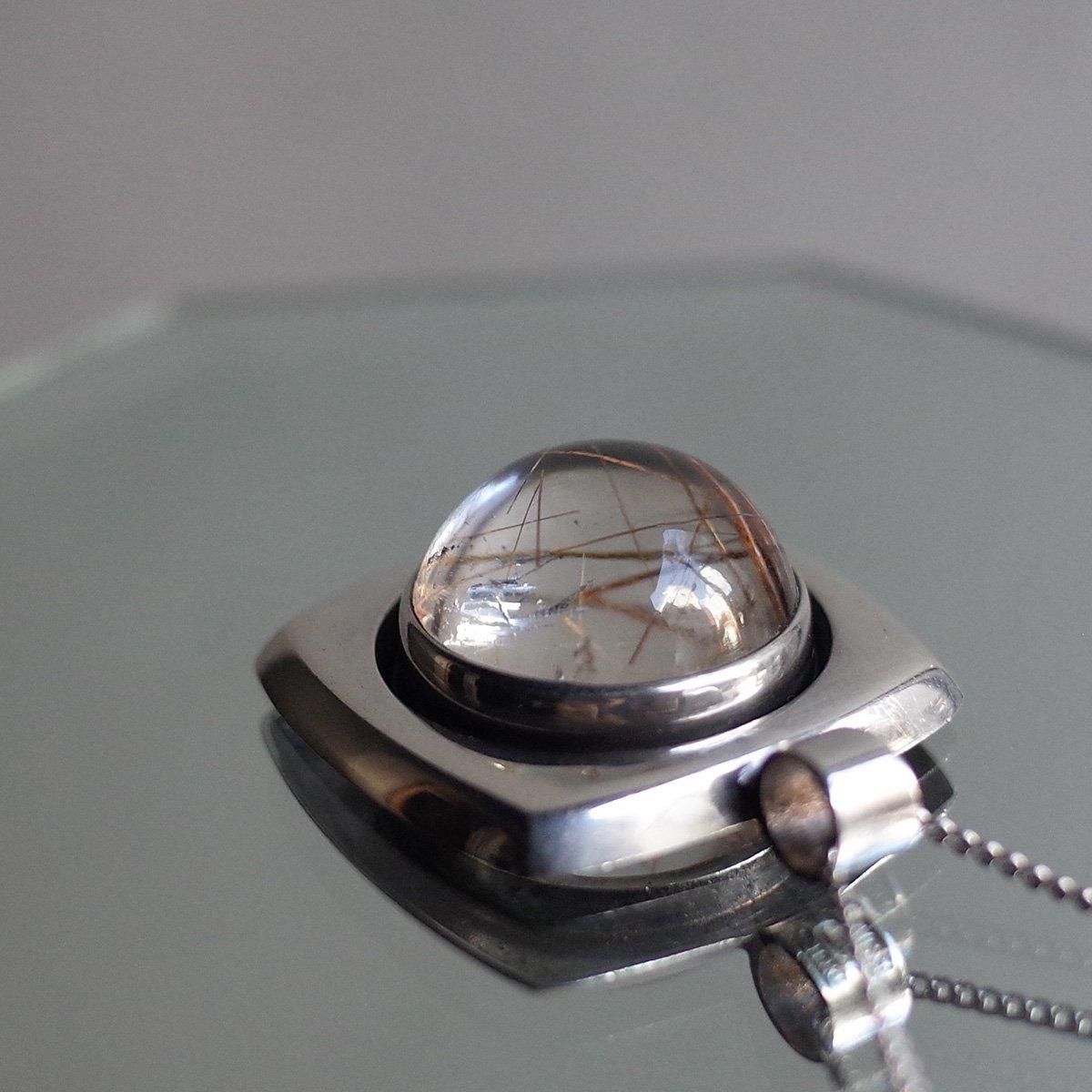 å˥å С 륯 ͥå쥹c.1973-74 Erik Granit Silver Rutilated Quartz Necklace