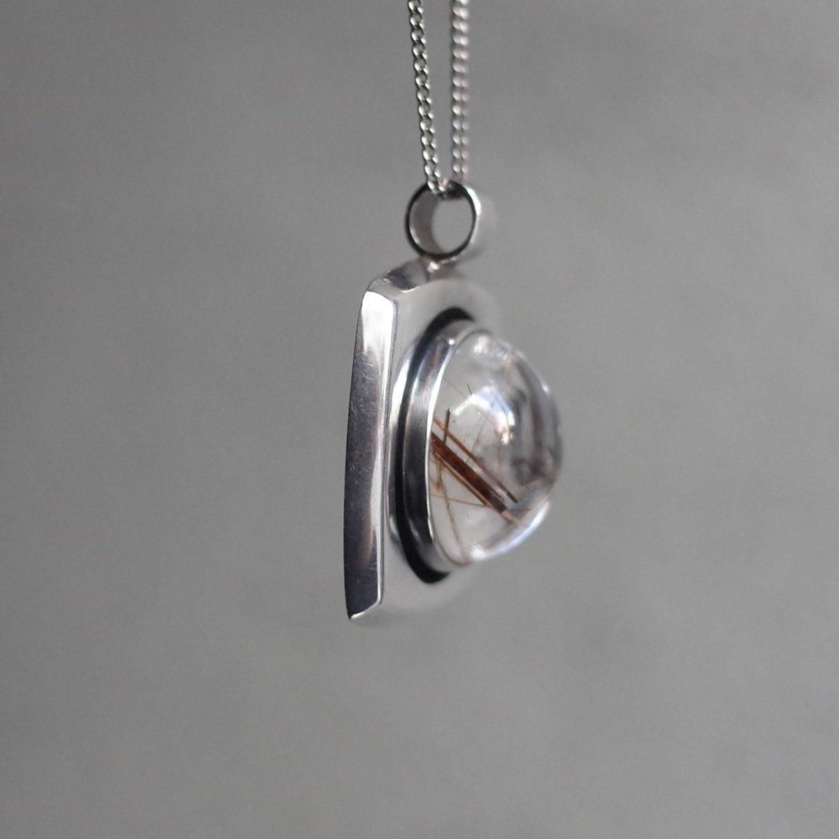 å˥å С 륯 ͥå쥹c.1973-74 Erik Granit Silver Rutilated Quartz Necklace