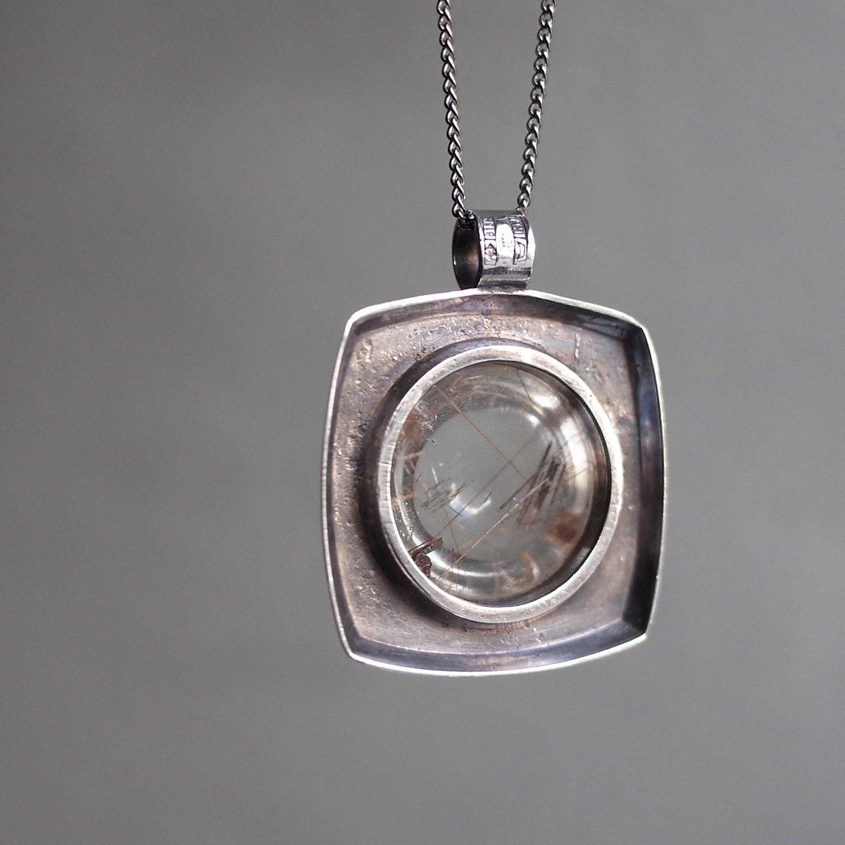 å˥å С 륯 ͥå쥹c.1973-74 Erik Granit Silver Rutilated Quartz Necklace