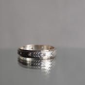 С ĥ ꥢ饹 ˥ƥ 󥰡Vintage Silver Gold Filled Clear Glass Eternity Ring