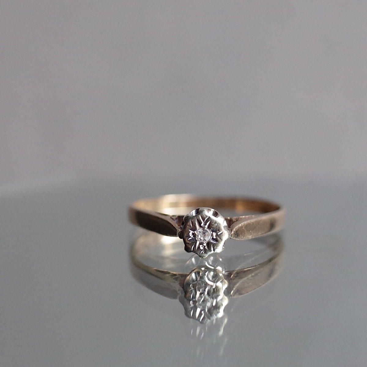 1978ǯ 9  ƥ 󥰡c.1978 9K Diamond Solitaire Ring