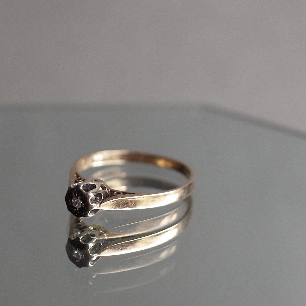 1978ǯ 9  ƥ 󥰡c.1978 9K Diamond Solitaire Ring