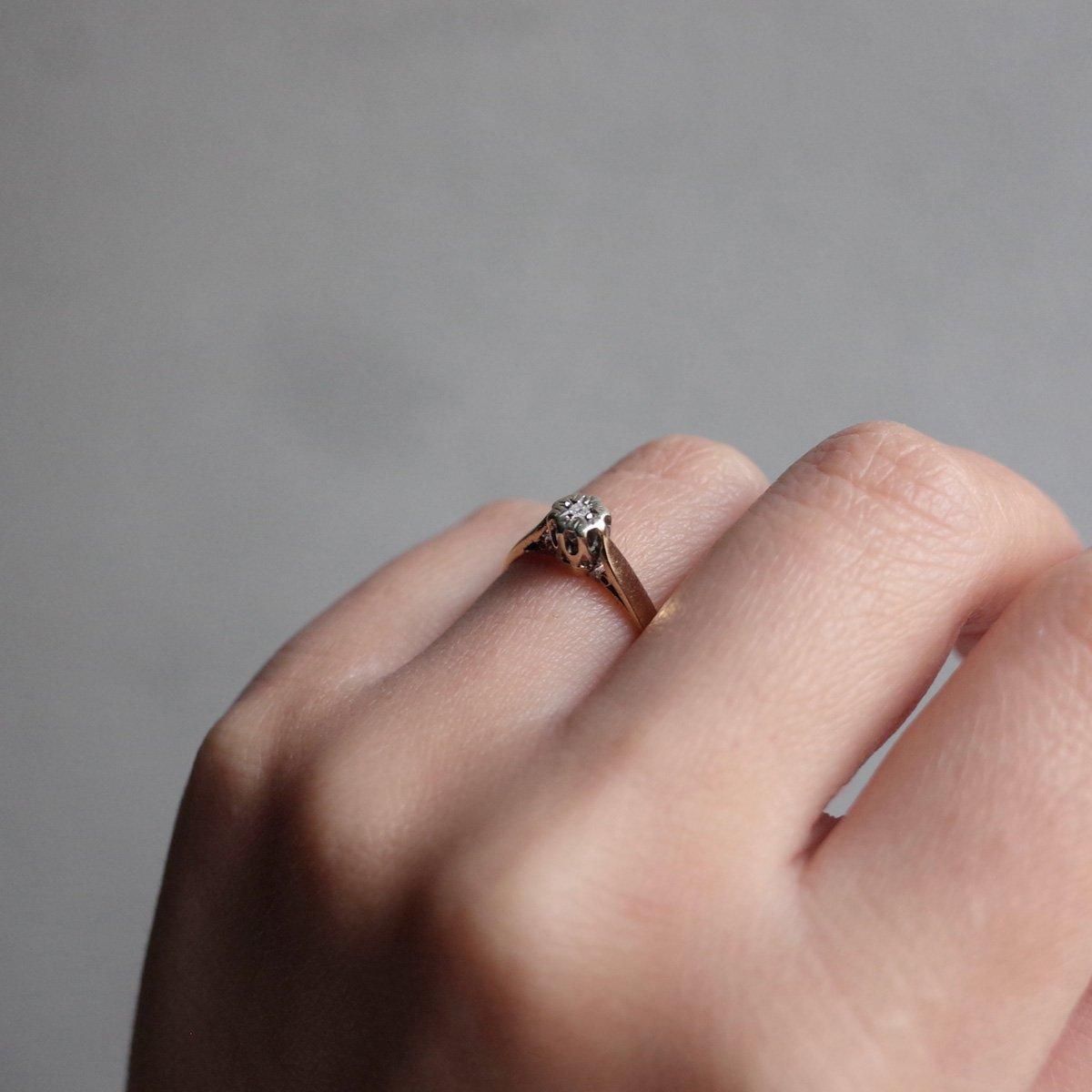 1978ǯ 9  ƥ 󥰡c.1978 9K Diamond Solitaire Ring