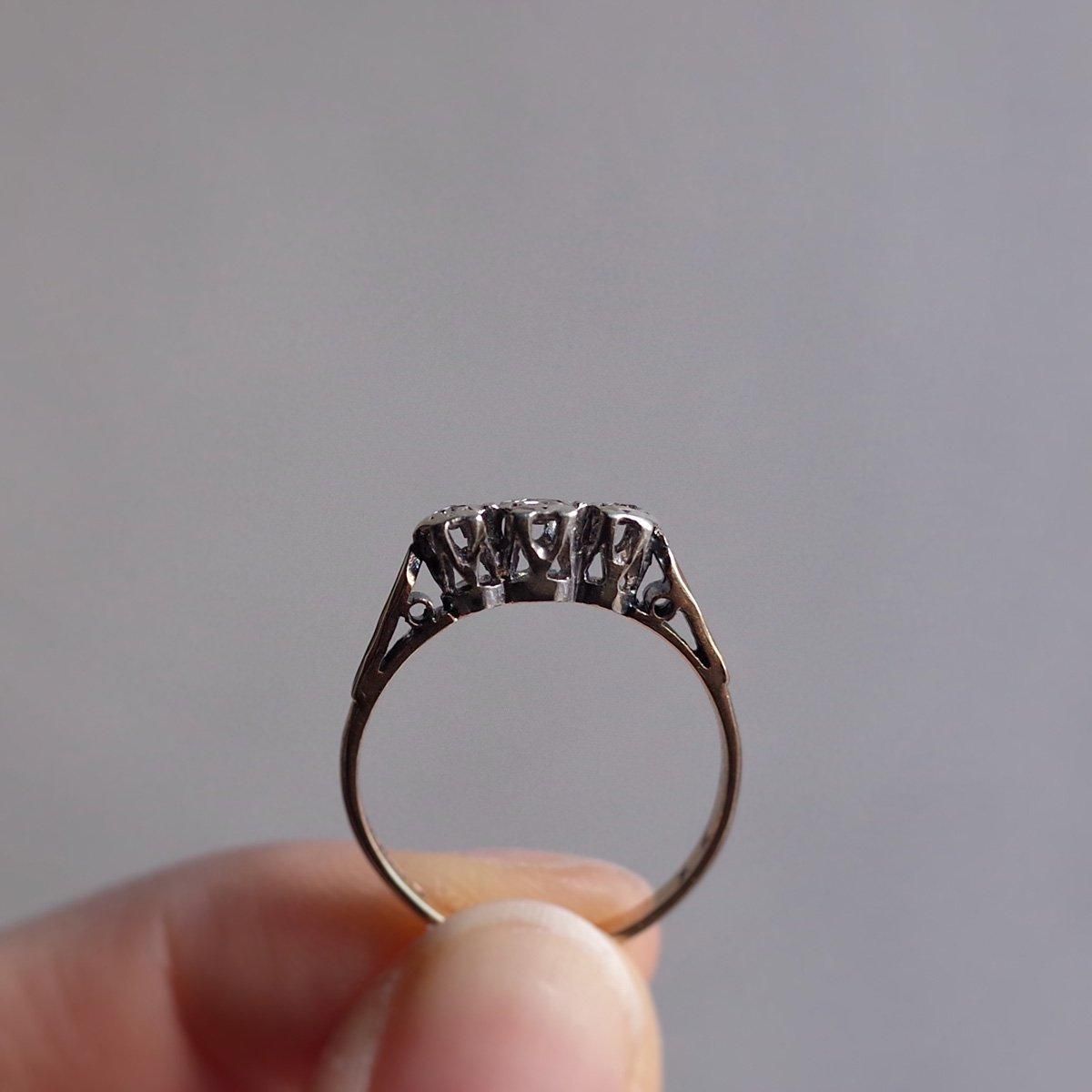 1976ǯ 9 ȥץ 󥰡c.1976 9K Triple Diamond Ring