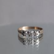 1976ǯ 9 ȥץ 󥰡c.1976 9K Triple Diamond Ring
