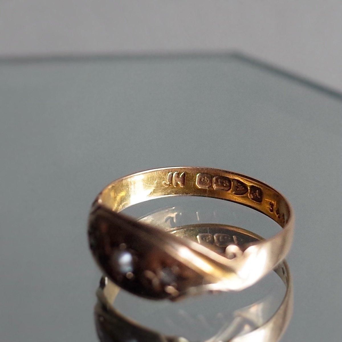 1901ǯ 18 ѡ  ץ 󥰡c.1901 18K Pearl Diamond Gypsy Ring