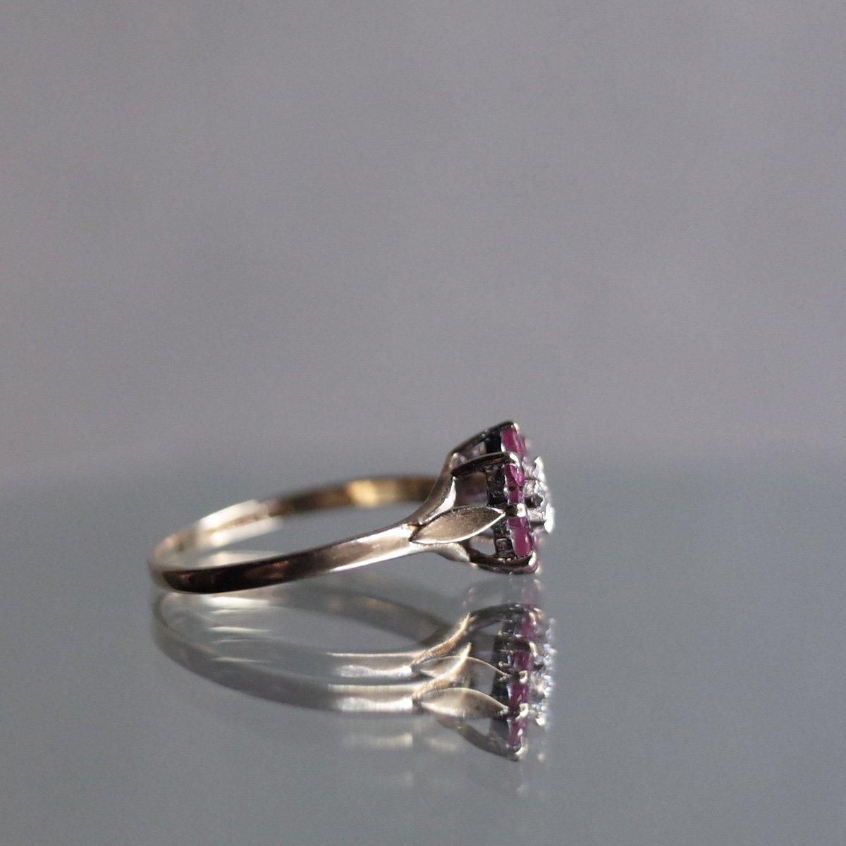 1992ǯ 9 ӡ  饹 󥰡c.1992 9K Ruby Diamond Cluster Ring