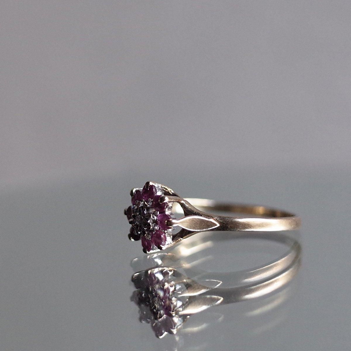 1992ǯ 9 ӡ  饹 󥰡c.1992 9K Ruby Diamond Cluster Ring