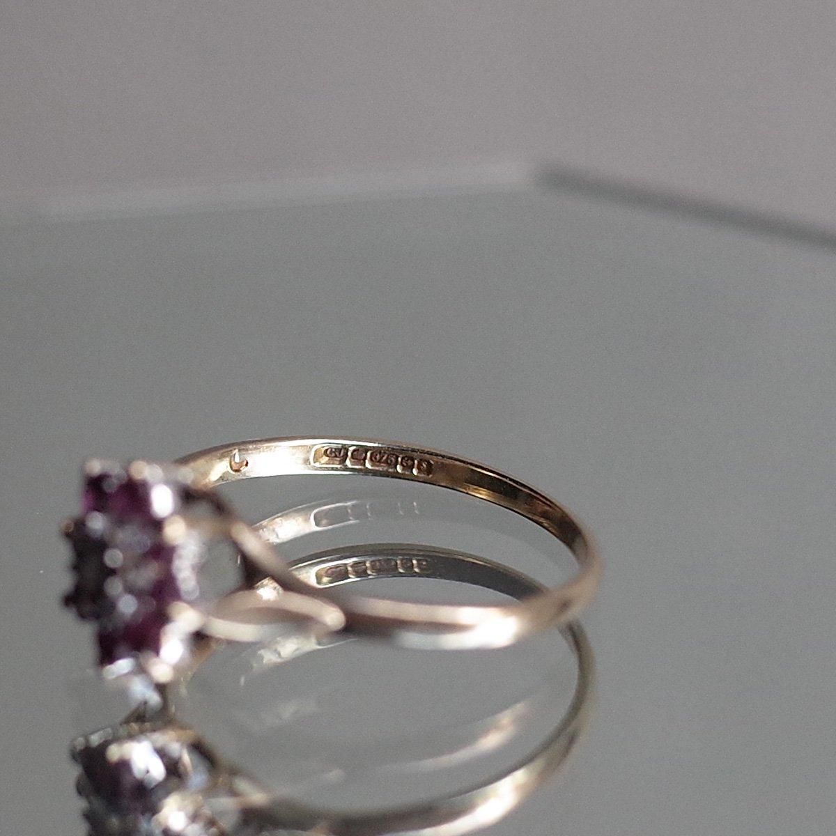 1992ǯ 9 ӡ  饹 󥰡c.1992 9K Ruby Diamond Cluster Ring