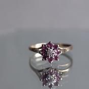 1992ǯ 9 ӡ  饹 󥰡c.1992 9K Ruby Diamond Cluster Ring