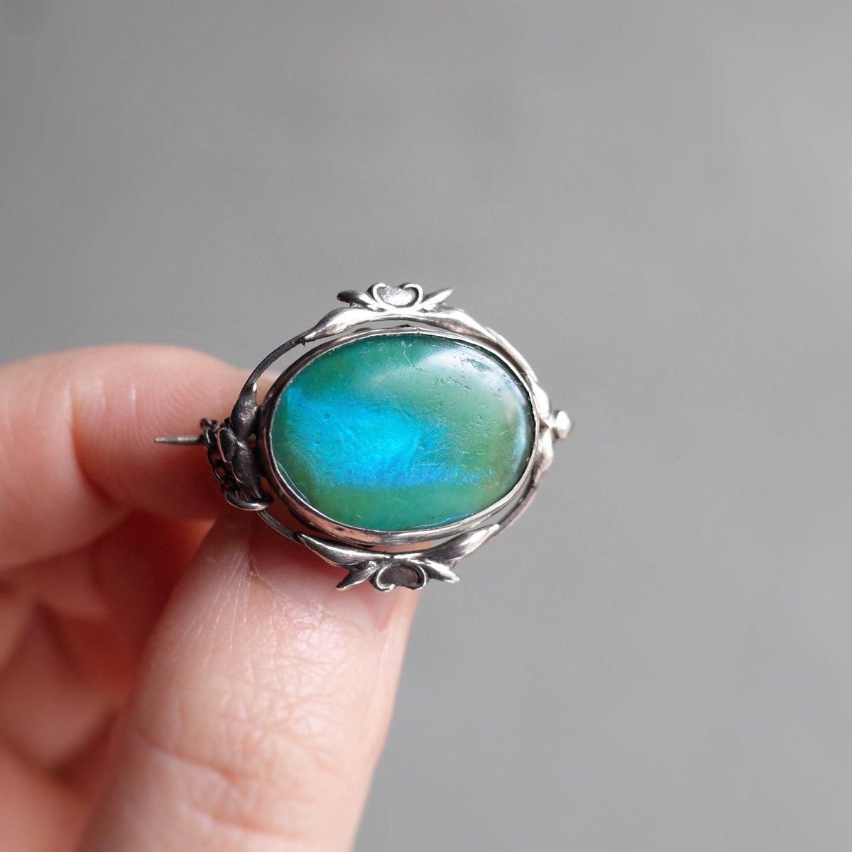 롦̡ С ȥץå ֥Art Nouveau Silver Triplet Brooch