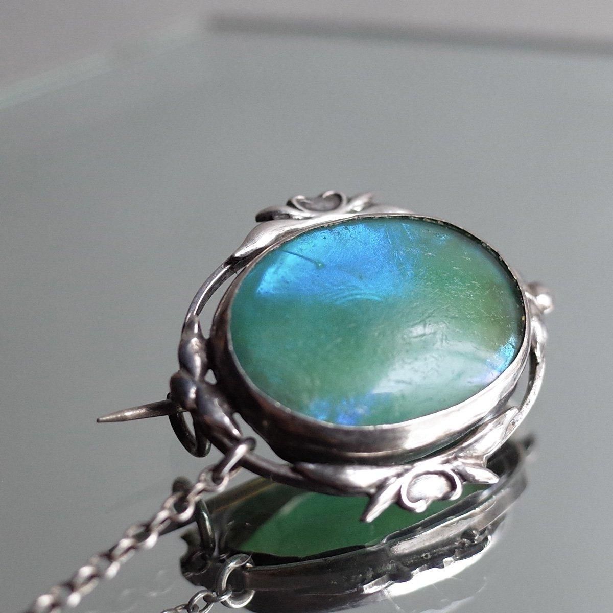 롦̡ С ȥץå ֥Art Nouveau Silver Triplet Brooch