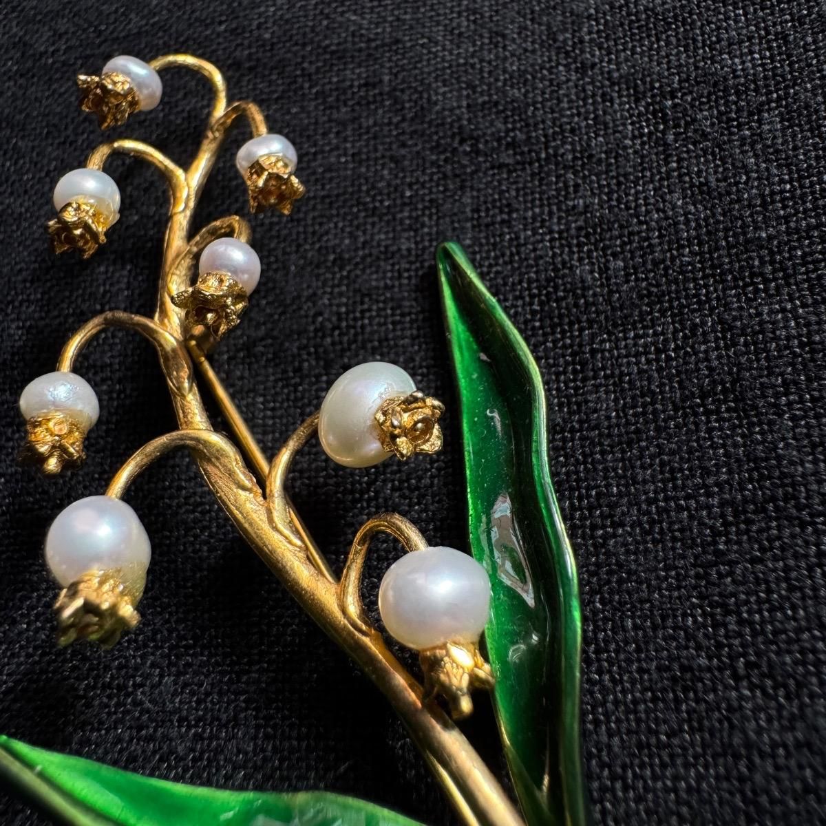 1960ǯ ѡ ʥ ֥Pearl Enamel Brooch