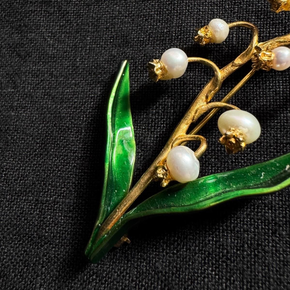 1960ǯ ѡ ʥ ֥Pearl Enamel Brooch