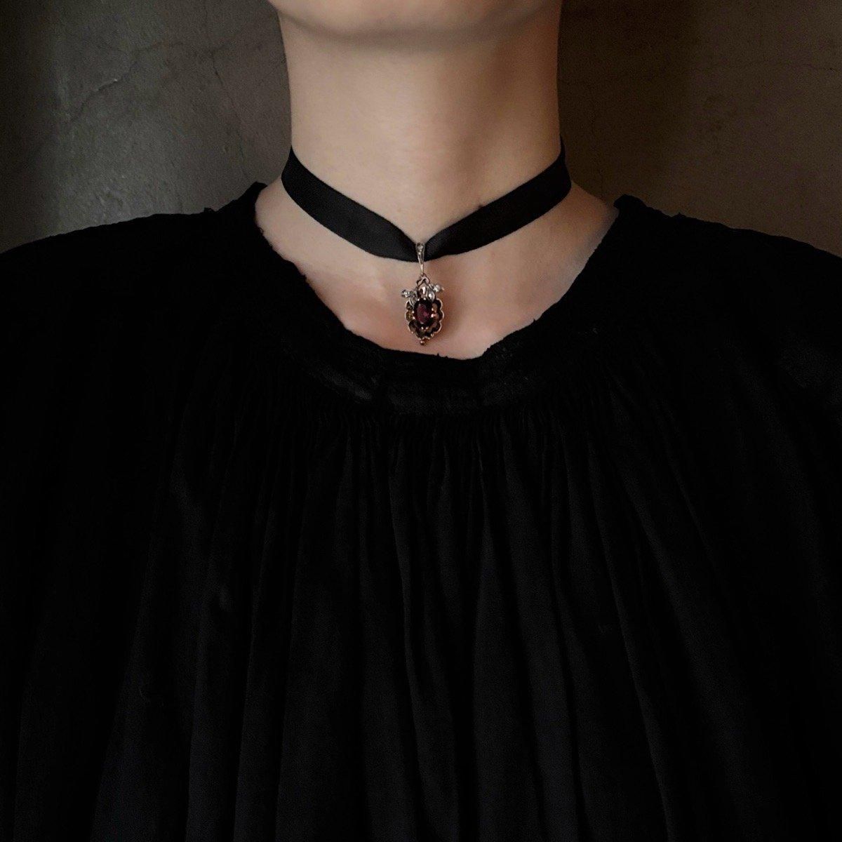 ȥꥢ 12 С ͥå  ڥȥȥåסVictorian 12K Silver Garnet Diamond Pendant Top