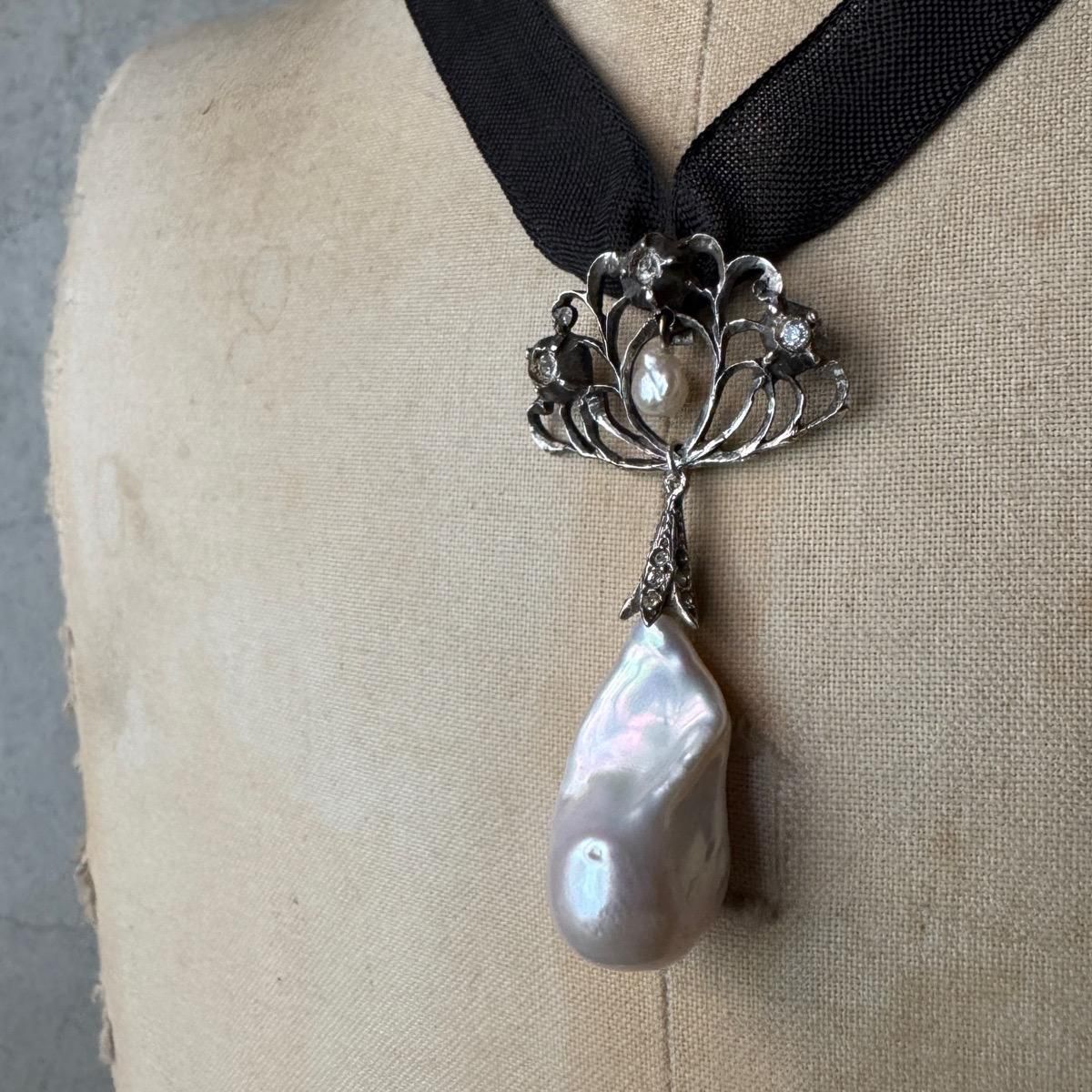 ȥꥢ С Хåѡ 󥰥ڥȥȥåסBaroque Pearl Pendant Top