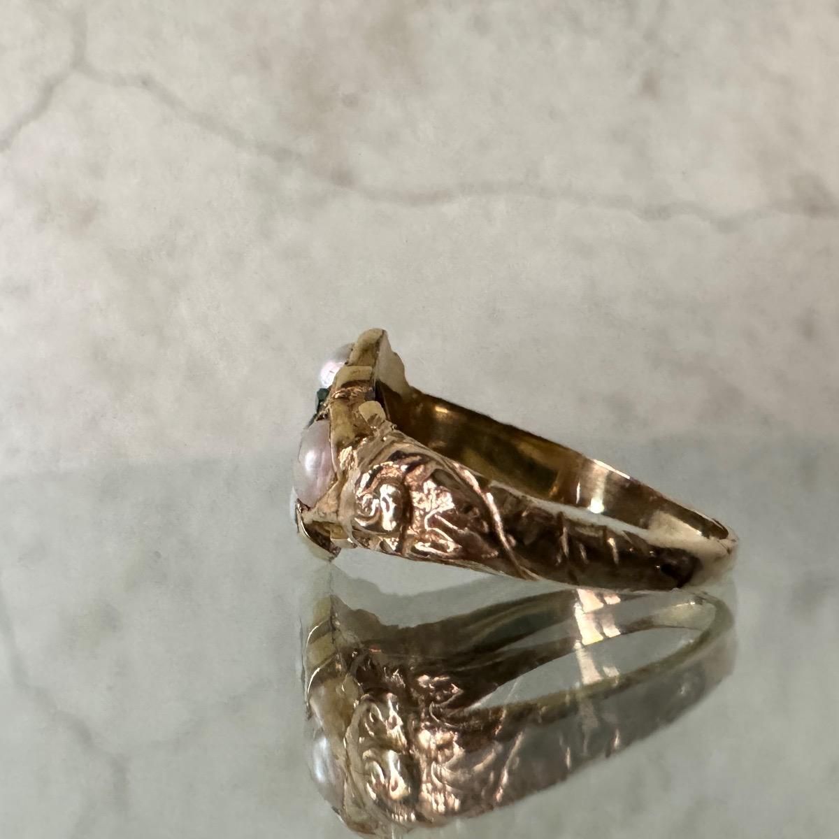 ȥꥢ 15 ѡ  ䷿󥰡15K Pearl Emerald Ring