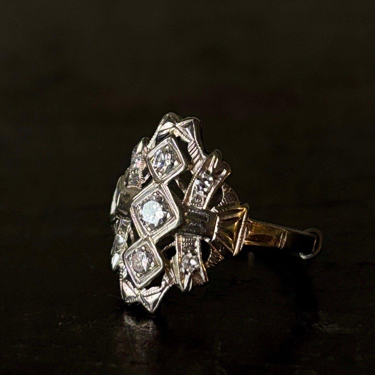 1910ǯ 18 ۥ磻ȥ ȥץ ȥ꡼󥰡Antique 18K Diamond Ring