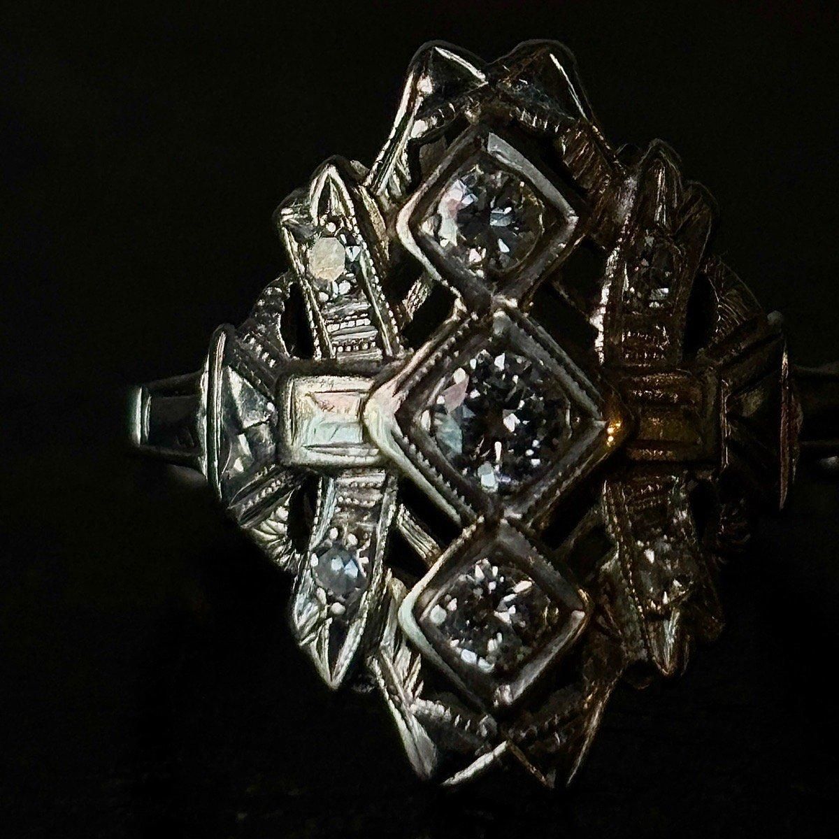 1910ǯ 18 ۥ磻ȥ ȥץ ȥ꡼󥰡Antique 18K Diamond Ring