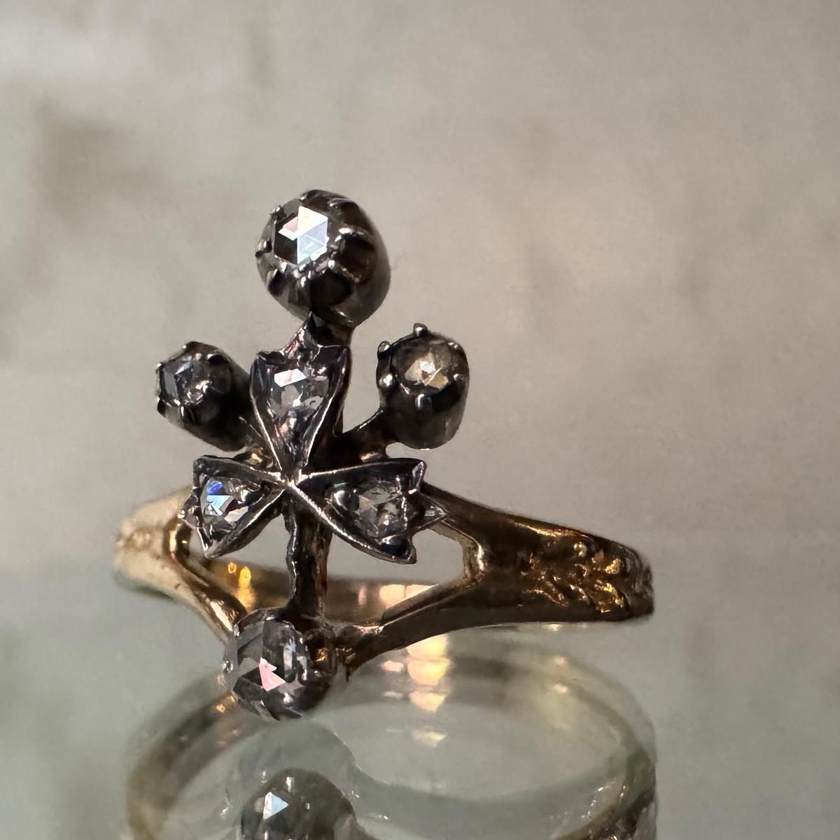 硼 15 åȥ 󥰡Georgean 15K Rose Cut Diamond Ring