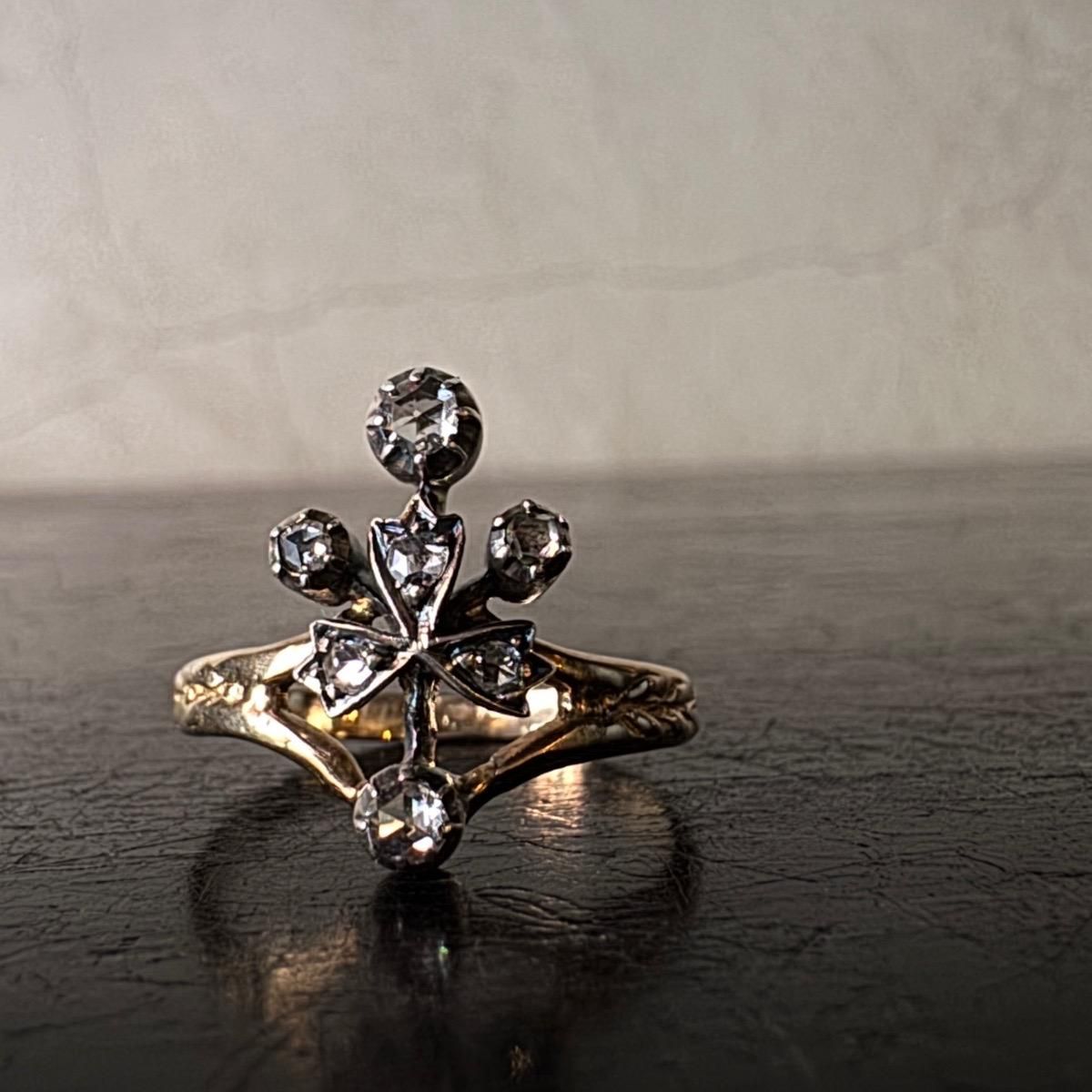 硼 15 åȥ 󥰡Georgean 15K Rose Cut Diamond Ring