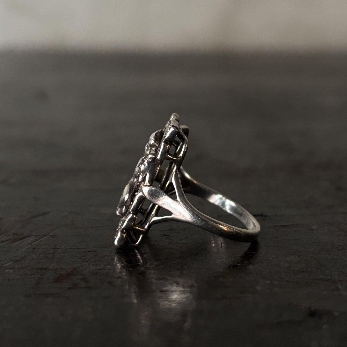 1920-30ǯ С ޡ 󥸥 󥰡 Silver Marcasite Angel Ring 