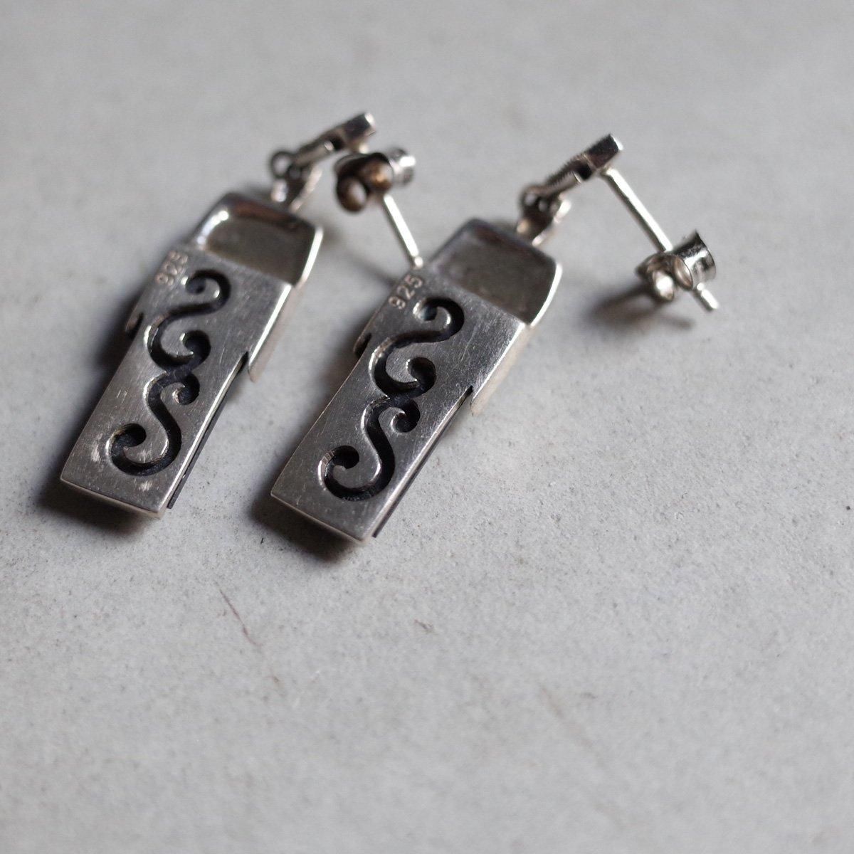 С ޡ եå ԥ1970's Silver Marcasite French Jet Earrings