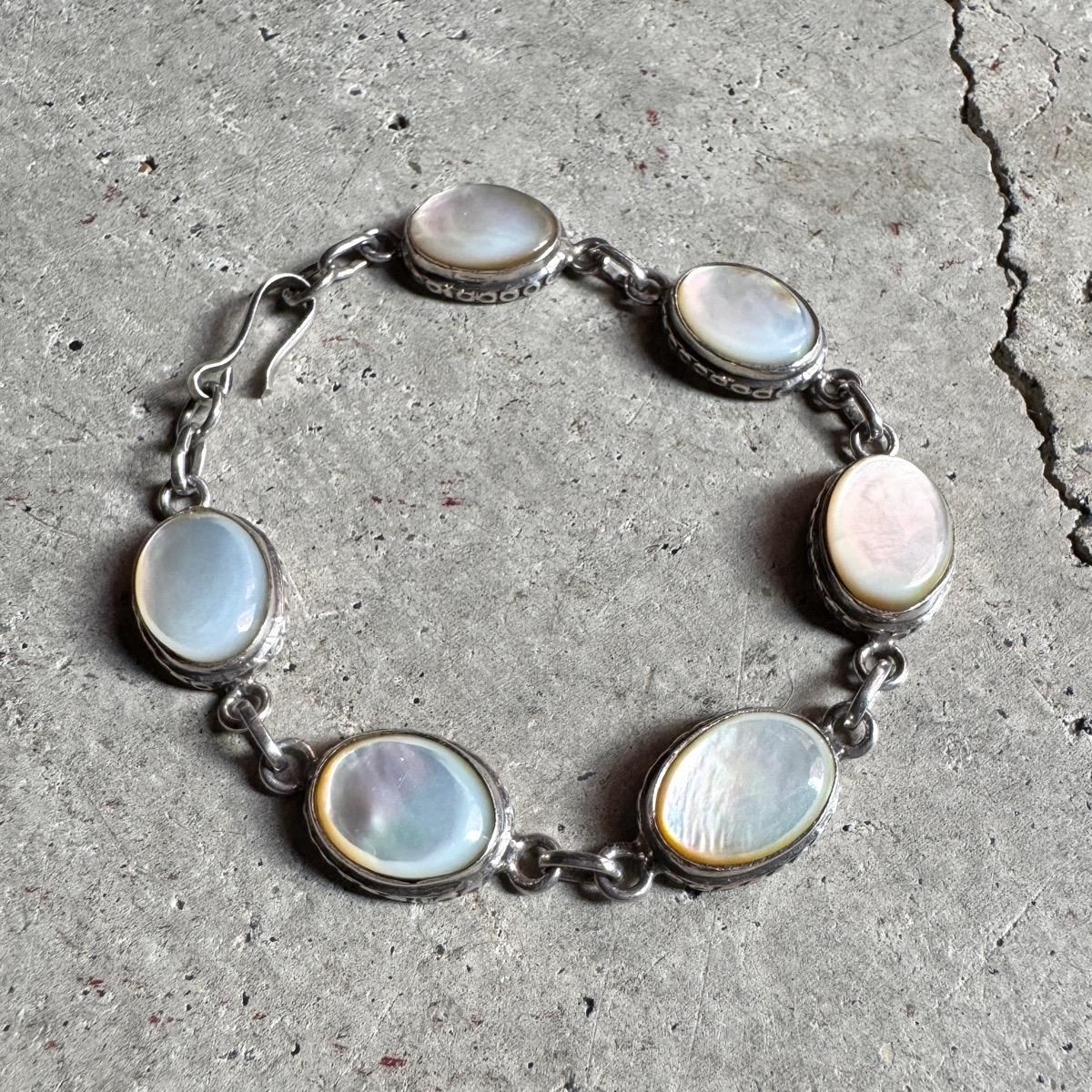 1940-50ǯ С ޥ֥ѡ Х ֥쥹åȡSilver MOP Bracelet