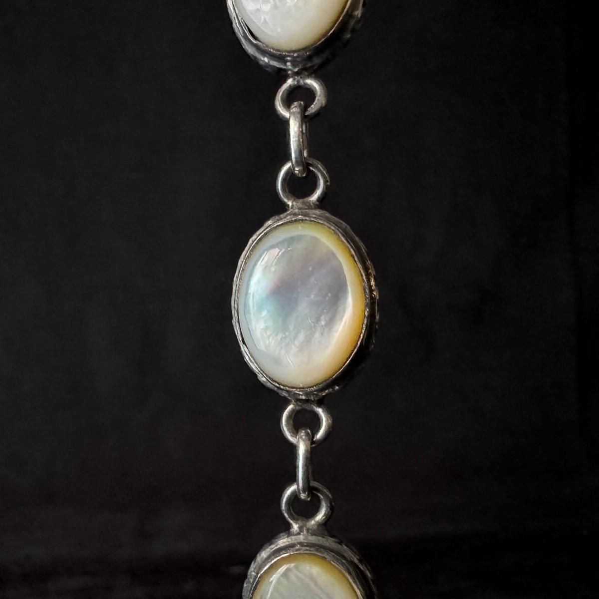 1940-50ǯ С ޥ֥ѡ Х ֥쥹åȡSilver MOP Bracelet