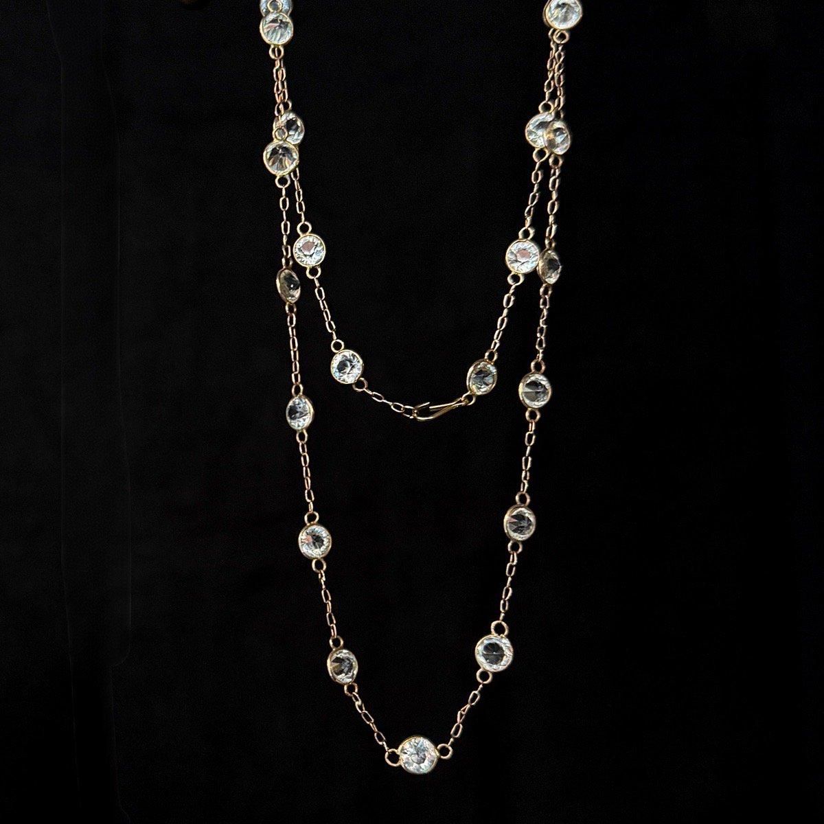 1910-30ǯ 12 饤ȥ֥롼饹 ơͥå쥹12K Glass Necklace