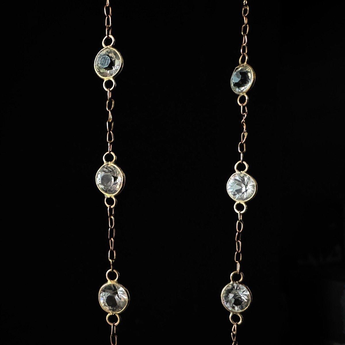 1910-30ǯ 12 饤ȥ֥롼饹 ơͥå쥹12K Glass Necklace