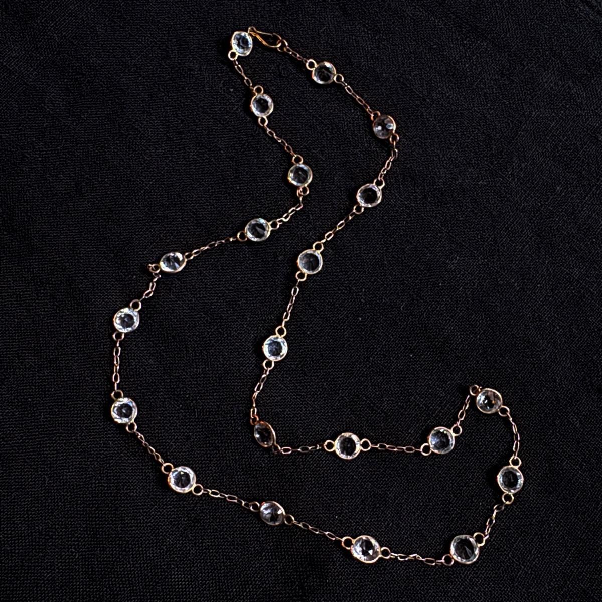 1910-30ǯ 12 饤ȥ֥롼饹 ơͥå쥹12K Glass Necklace