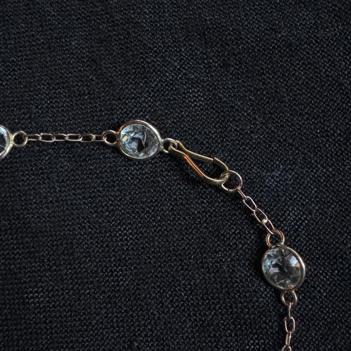1910-30ǯ 12 饤ȥ֥롼饹 ơͥå쥹12K Glass Necklace