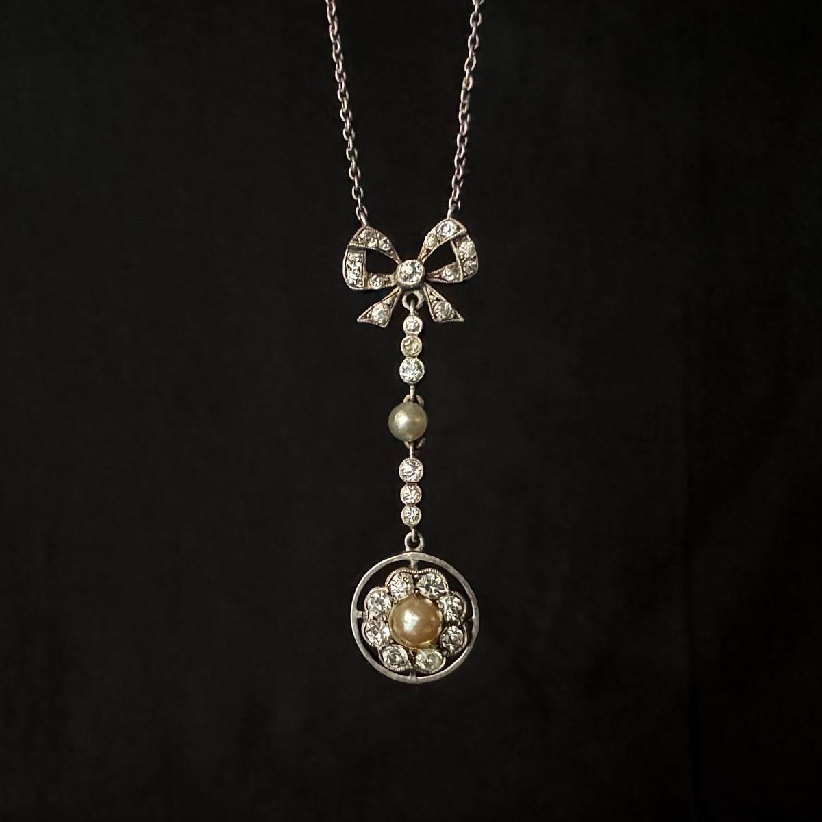 1910ǯ С 饹 ꥨ ܥͥå쥹Silver Glass Necklace