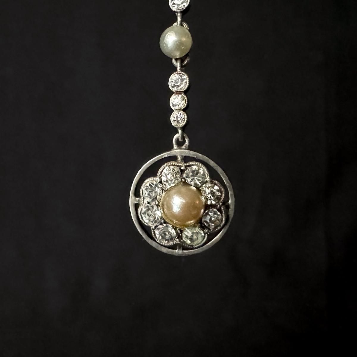1910ǯ С 饹 ꥨ ܥͥå쥹Silver Glass Necklace