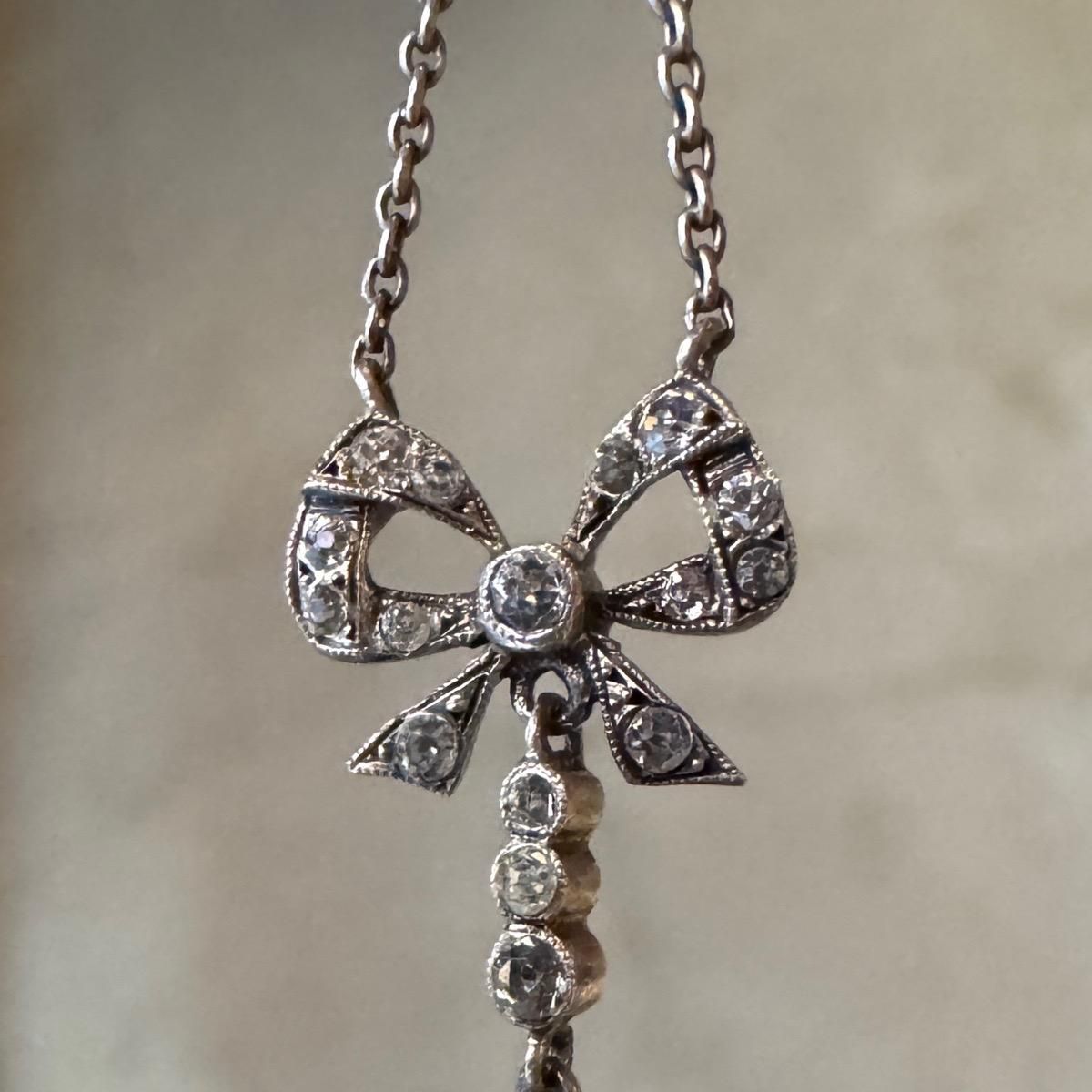1910ǯ С 饹 ꥨ ܥͥå쥹Silver Glass Necklace