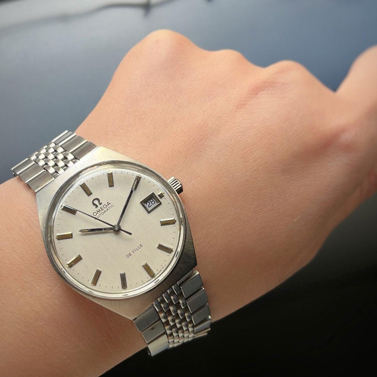 【希少】OMEGA オメガ デビル 腕時計DE VILLE トノー型 プッシュ式 OMEGA DE VILLE（オメガ デビル）SSトノーケース デイト付