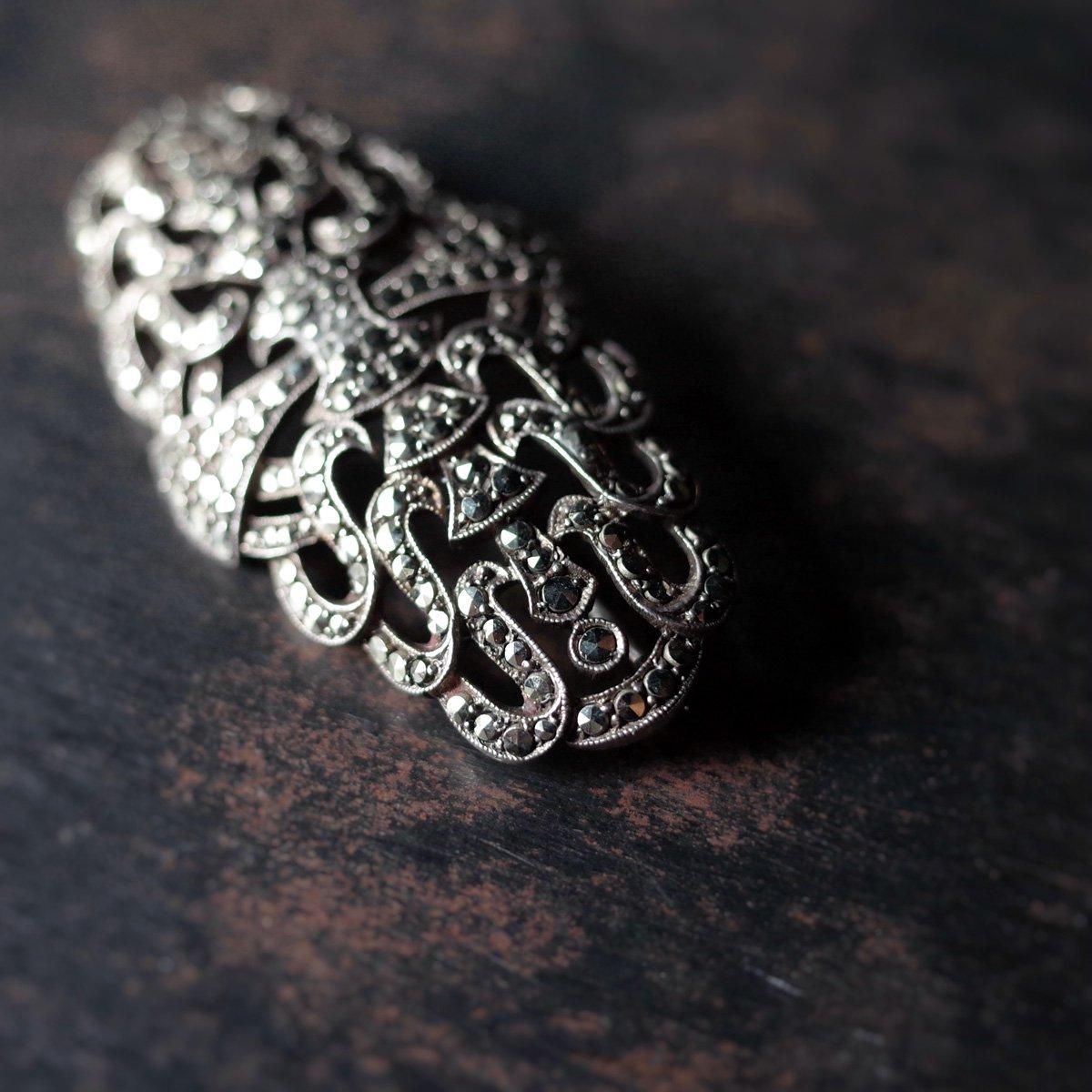 Сޡ ȥ꡼ ֥1920-30's Silver Marcasite Symmetry Brooch