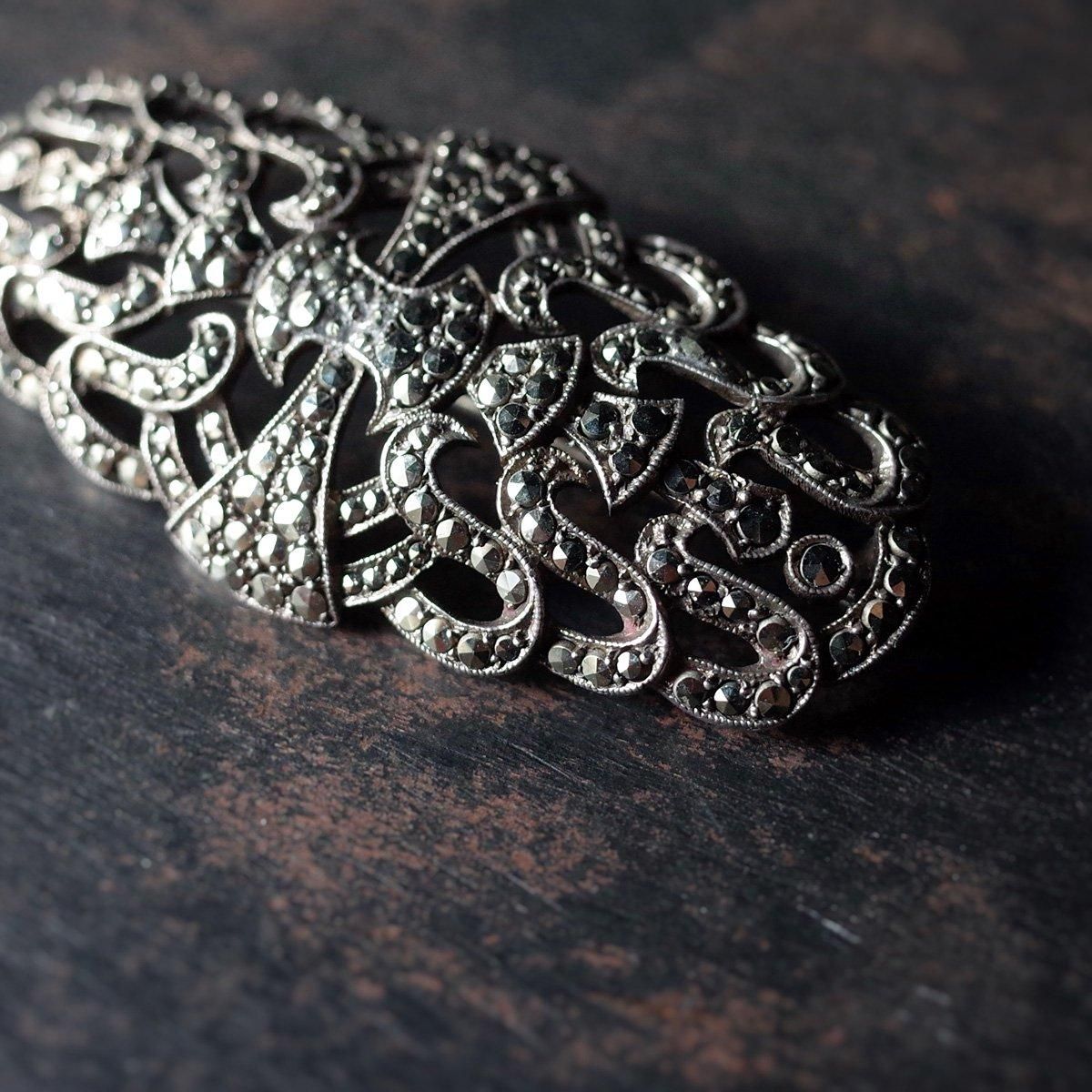 Сޡ ȥ꡼ ֥1920-30's Silver Marcasite Symmetry Brooch