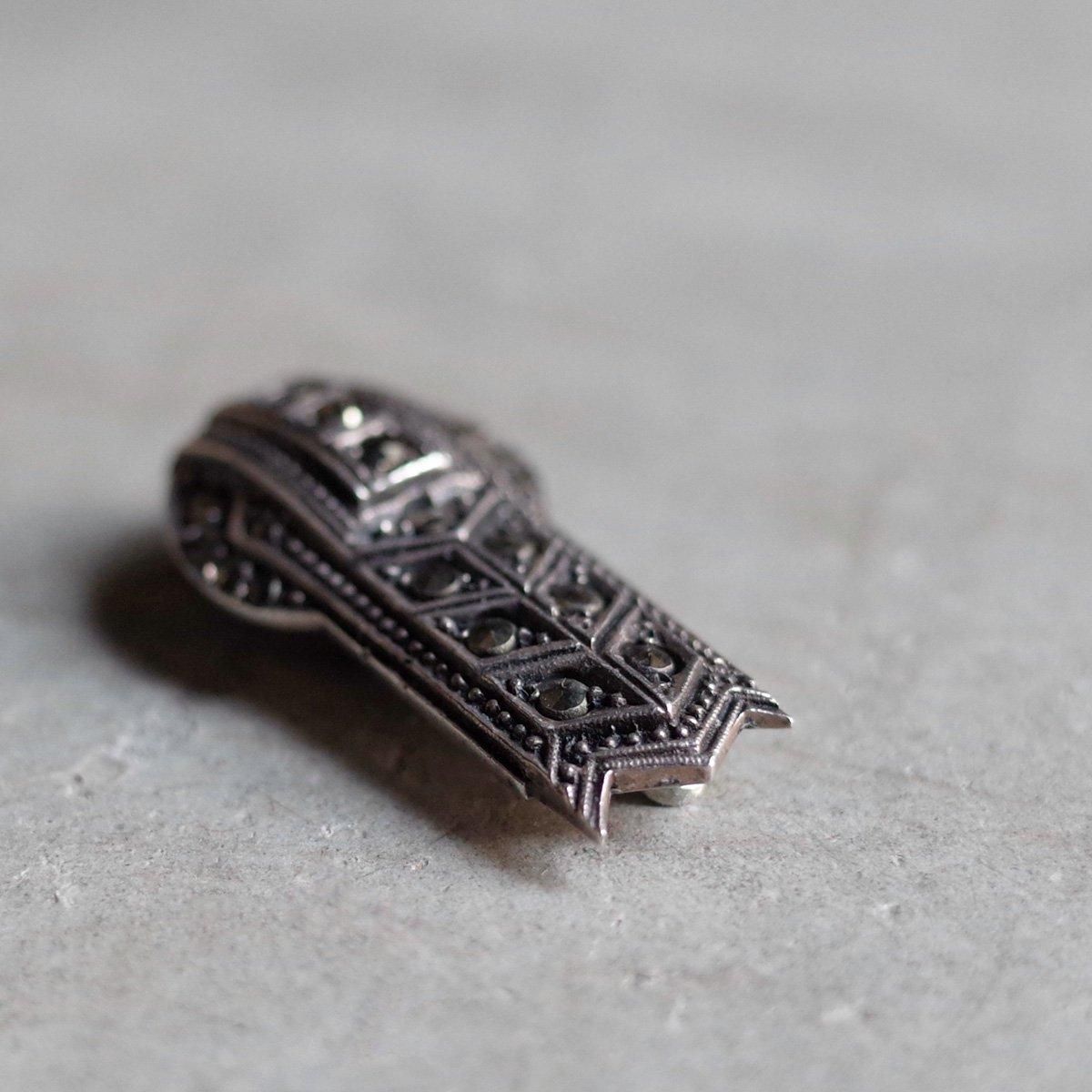 С ޡ ߥ ɥ쥹åס1920-30's Silver Marcasite Mini Dress Clip 