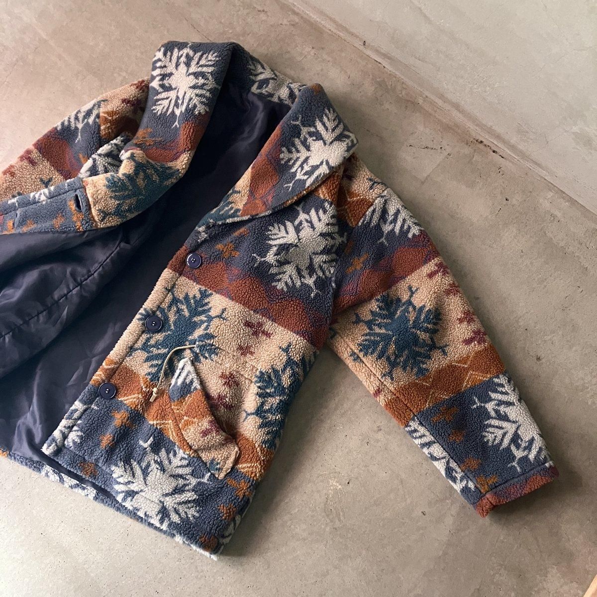 ե ơ Υǥå ܥ 㥱åȡFrench Vintage Nordic Pattern Boa Jacket