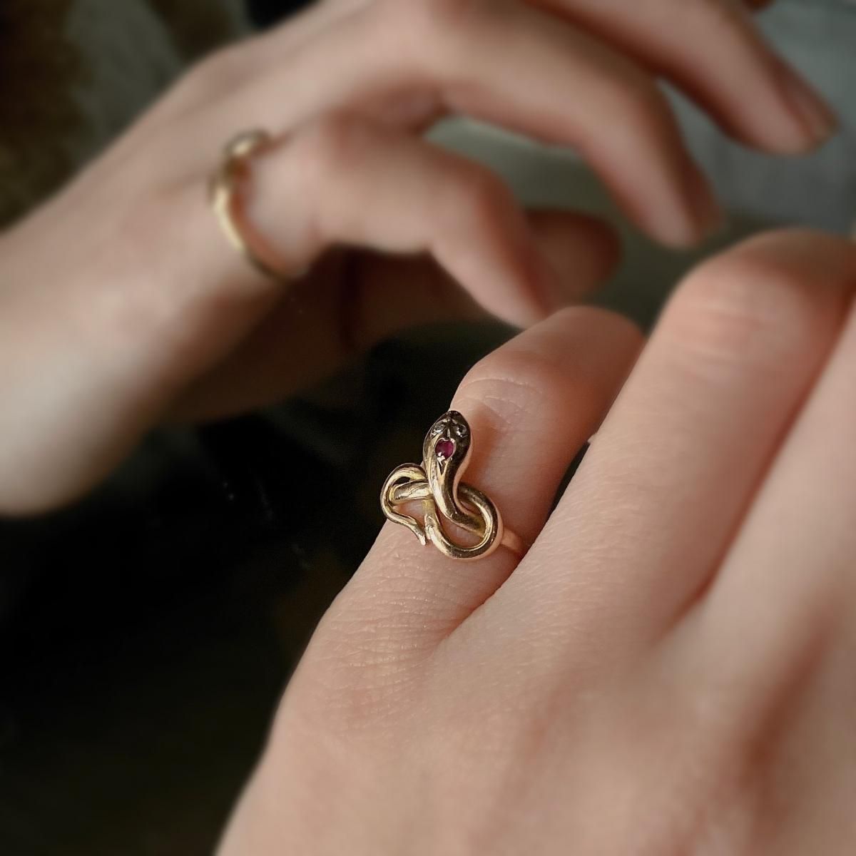 ȥꥢ 14  ӡ ͡󥰡Victorian Snake Ring