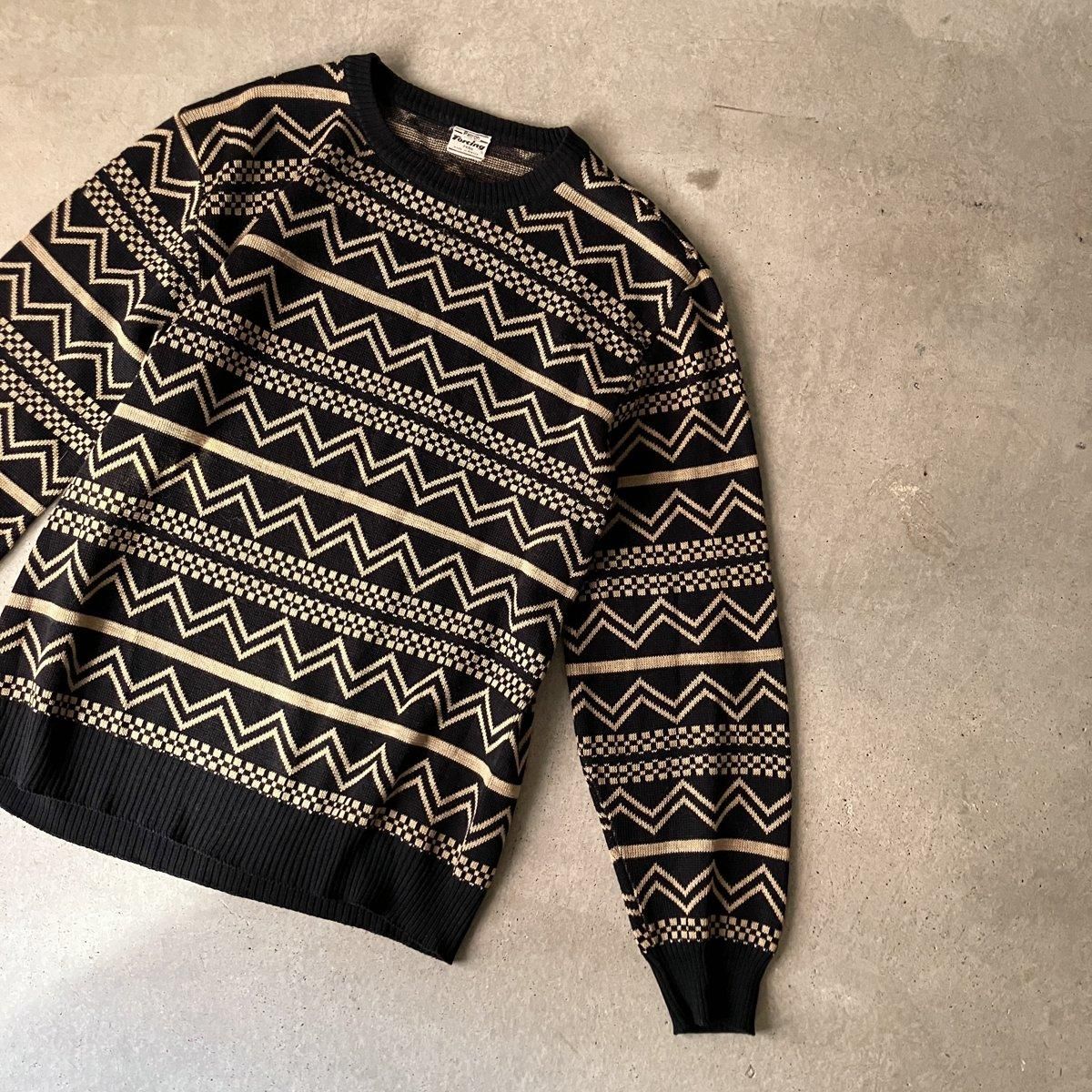 ե ơ ȥå ˥åȡFrench Vintage Geometric Pattern Knit