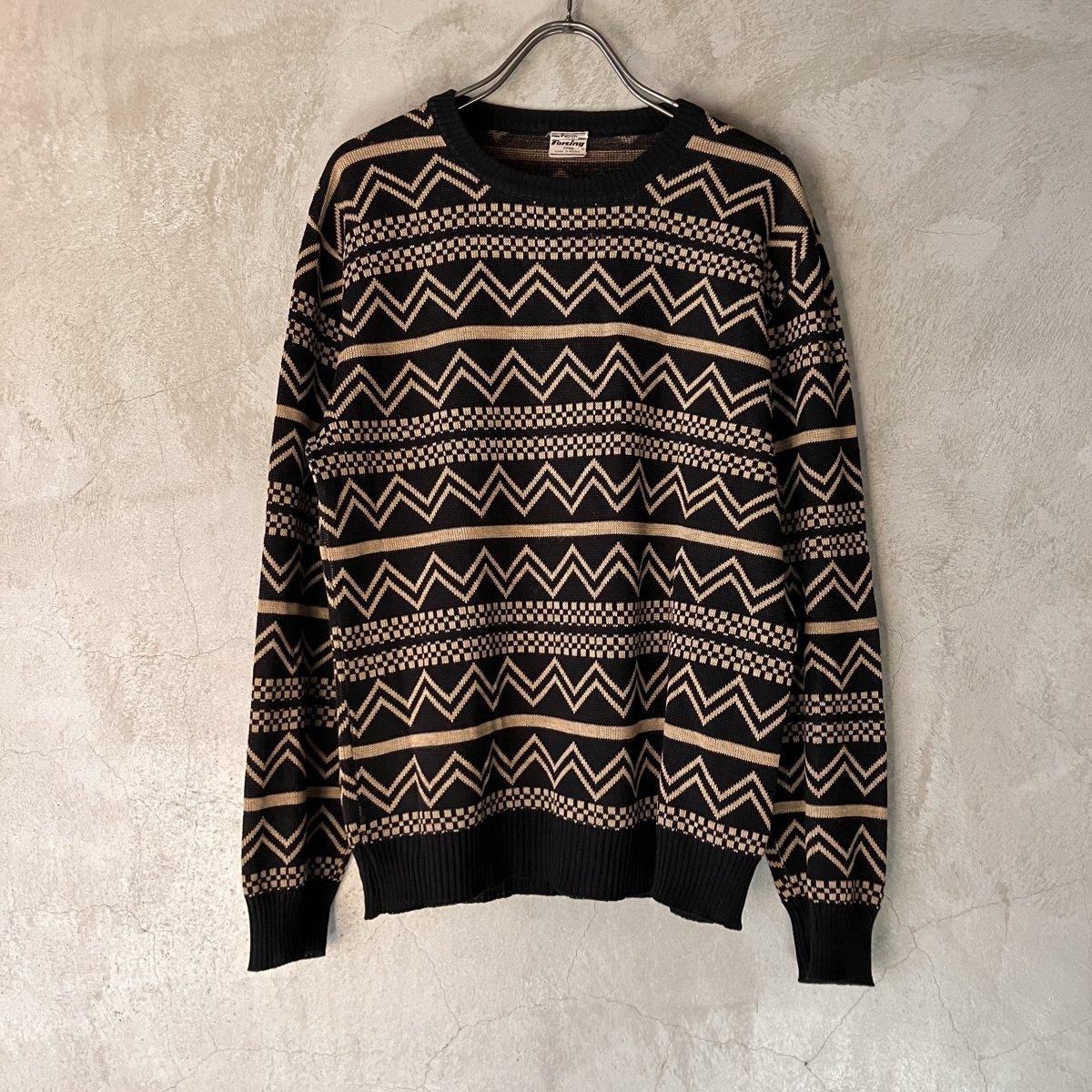 ե ơ ȥå ˥åȡFrench Vintage Geometric Pattern Knit