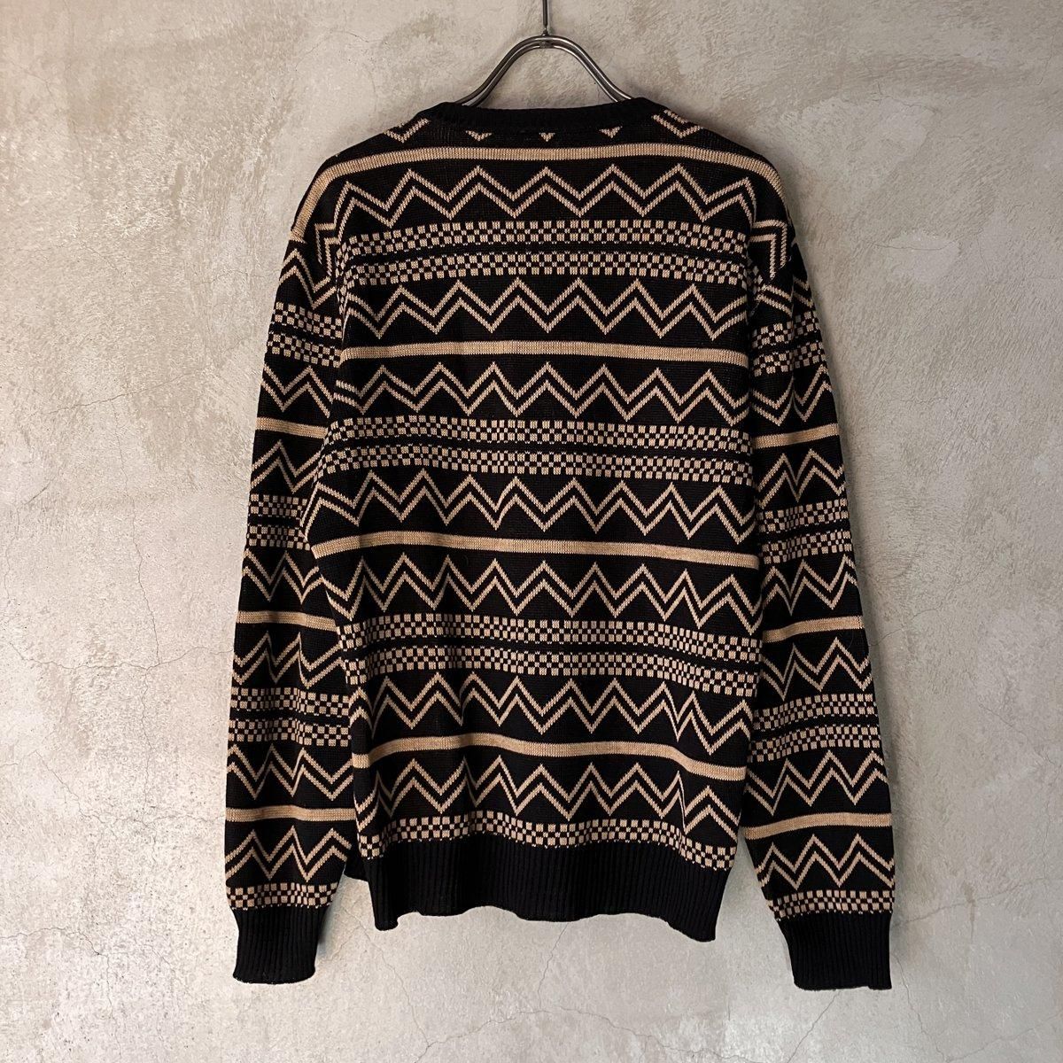 ե ơ ȥå ˥åȡFrench Vintage Geometric Pattern Knit