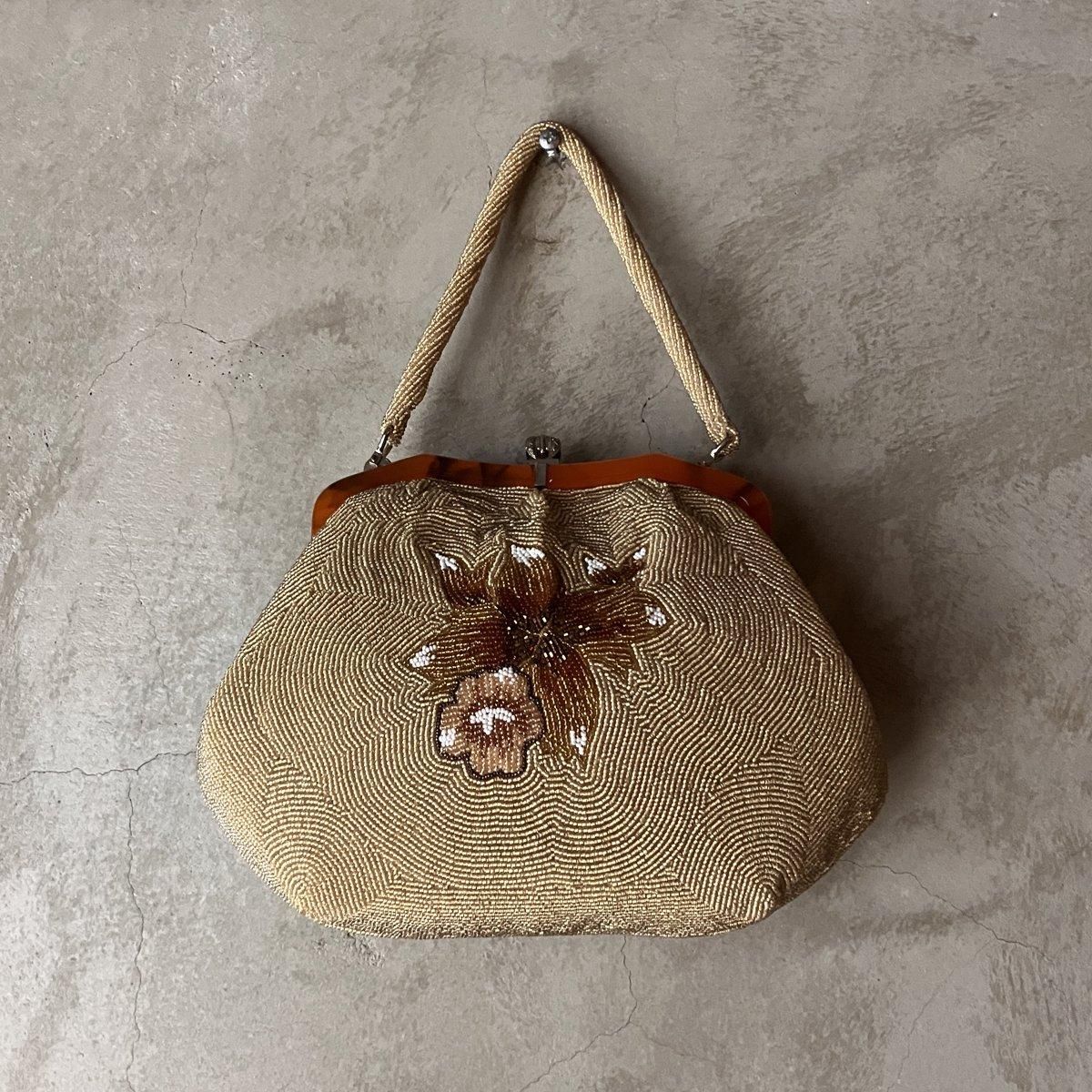 ơ ӡХå  Vintage Beaded Bag Floral Pattern˥֥饦  ١
