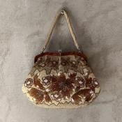 ơ ӡХå  Vintage Beaded Bag Floral Pattern˥֥饦  ١