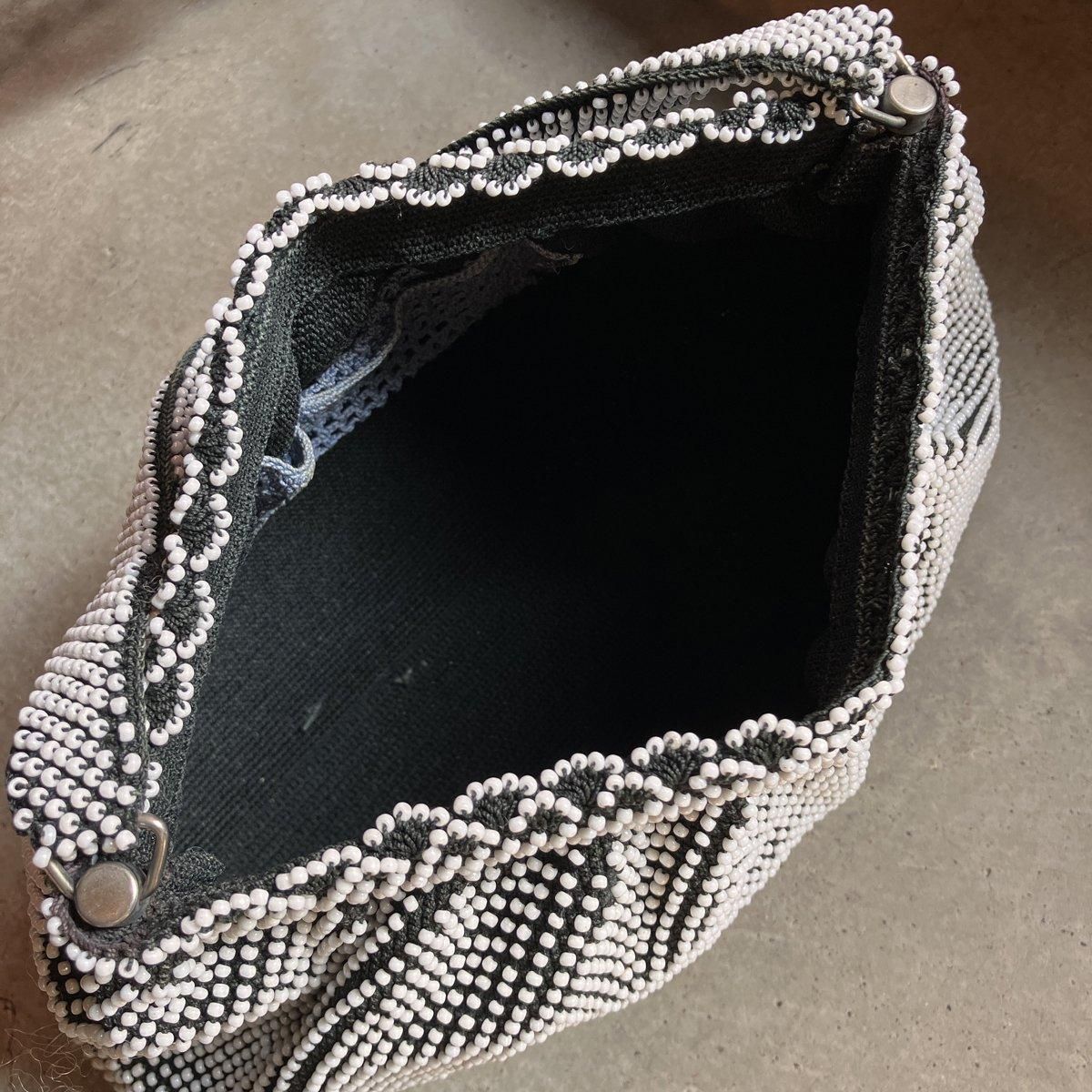 ヴィンテージ ビーズクロッシェ ピンドット柄 バッグ（Vintage Beaded