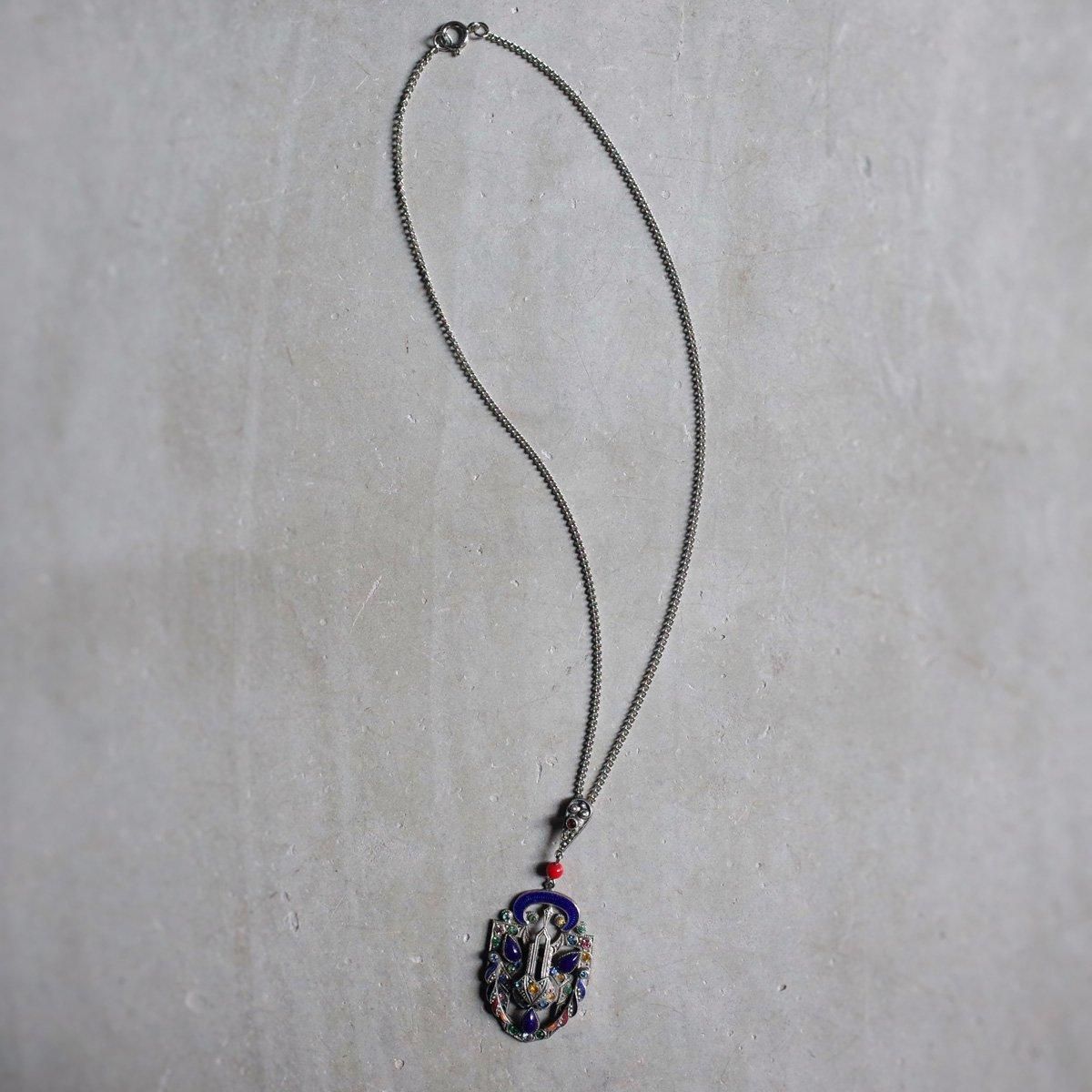 ᥿ ʥ ޥ顼 饹 ͥå쥹1920-30's Enamel Multi Color Glass Necklace